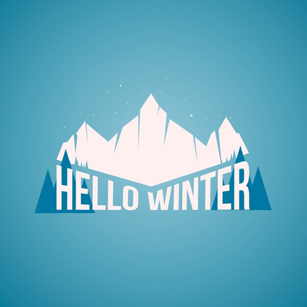 Plantilla de logotipo de invierno plano