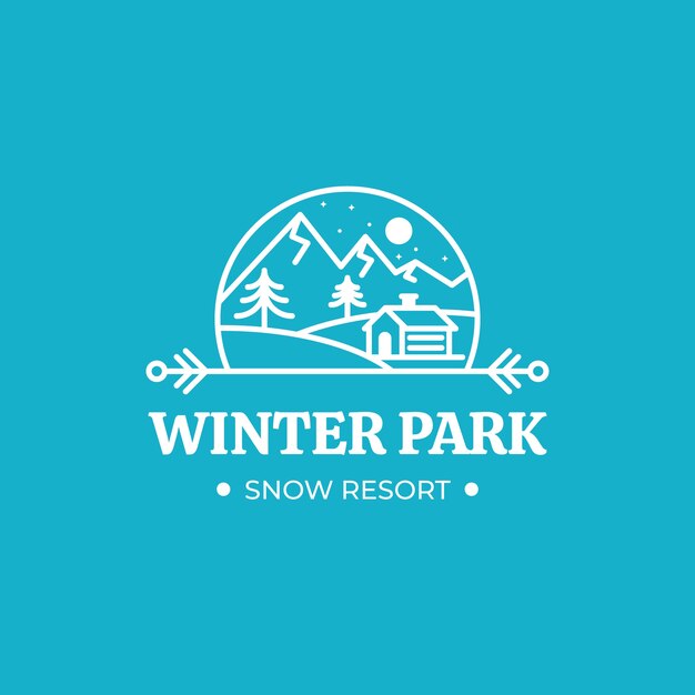 Plantilla de logotipo de invierno plano