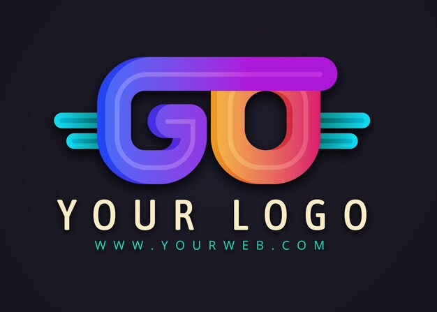 Plantilla de logotipo de ir degradado