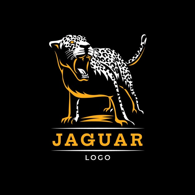Plantilla de logotipo de jaguar dibujado a mano