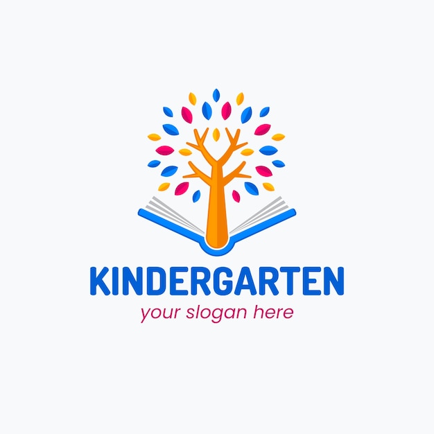 Vector gratuito plantilla de logotipo de jardín de infantes dibujado a mano