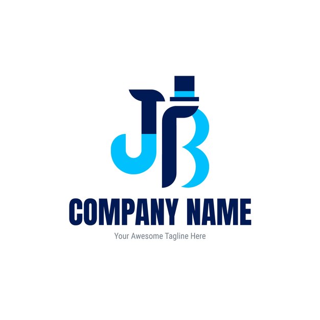 plantilla de logotipo de jb dibujada a mano