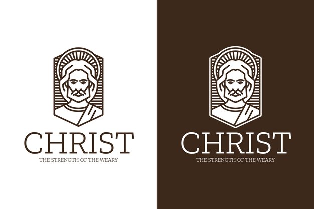 Plantilla del logotipo de Jesús dibujada a mano