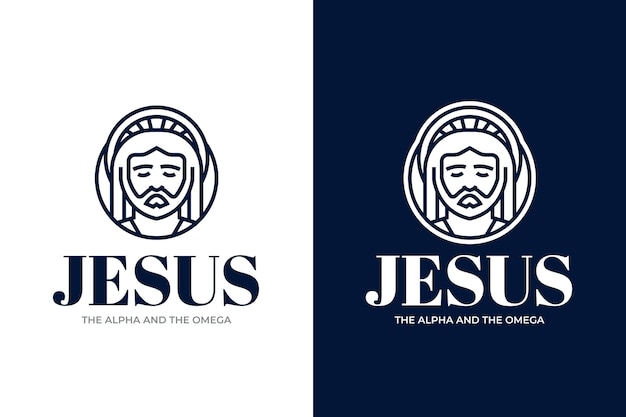 Vector gratuito plantilla de logotipo de jesús dibujado a mano