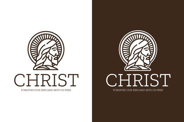 Plantilla de logotipo de jesús dibujado a mano