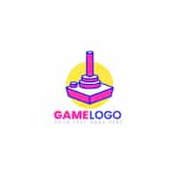 Vector gratuito plantilla de logotipo de juego dibujado