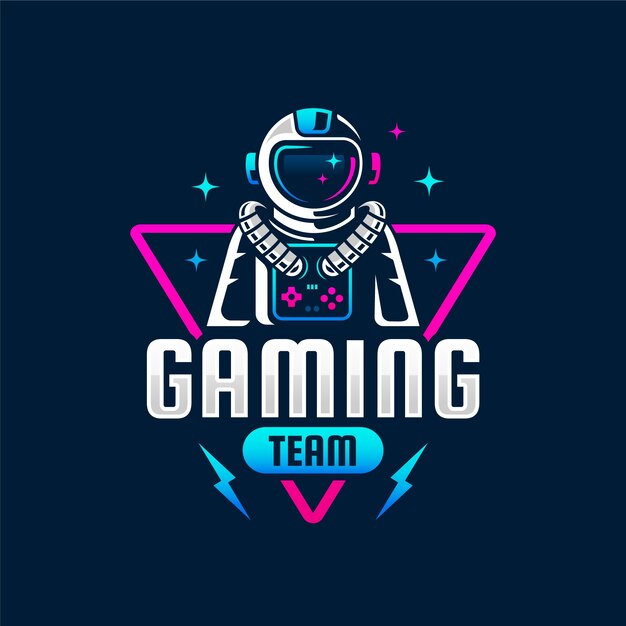 Plantilla de logotipo de juegos degradados