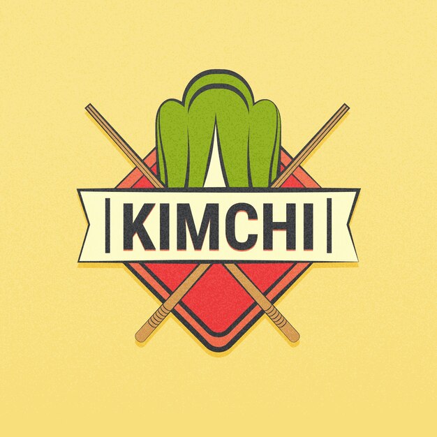 Plantilla de logotipo de kimchi dibujado a mano