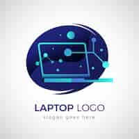 Vector gratuito plantilla de logotipo de laptop degradado creativo