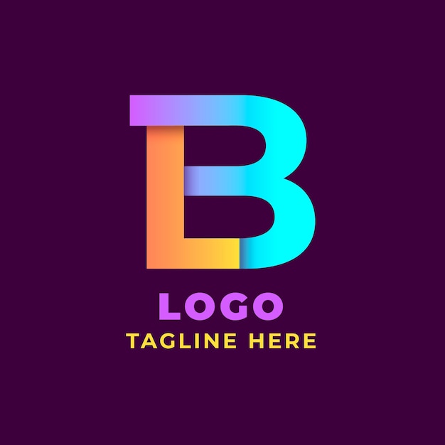Plantilla de logotipo lb de monograma degradado