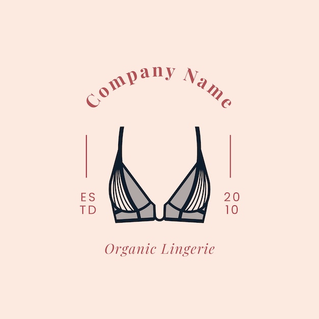 Plantilla de logotipo de lencería de diseño plano