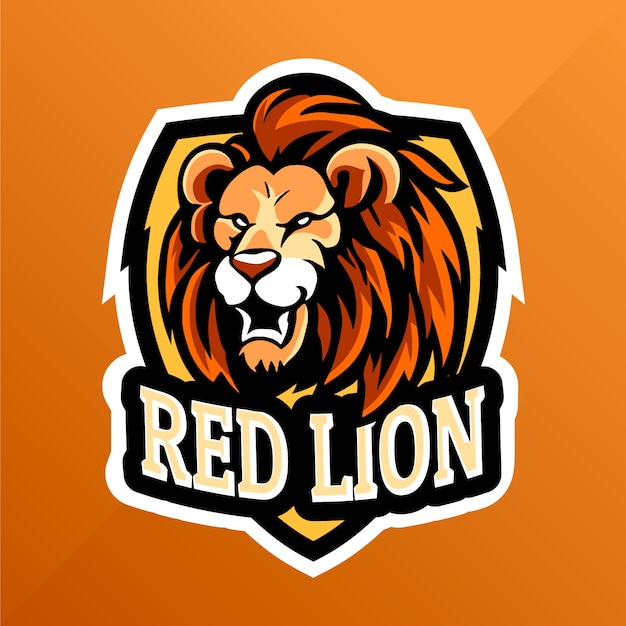 Plantilla de logotipo de león dibujado a mano