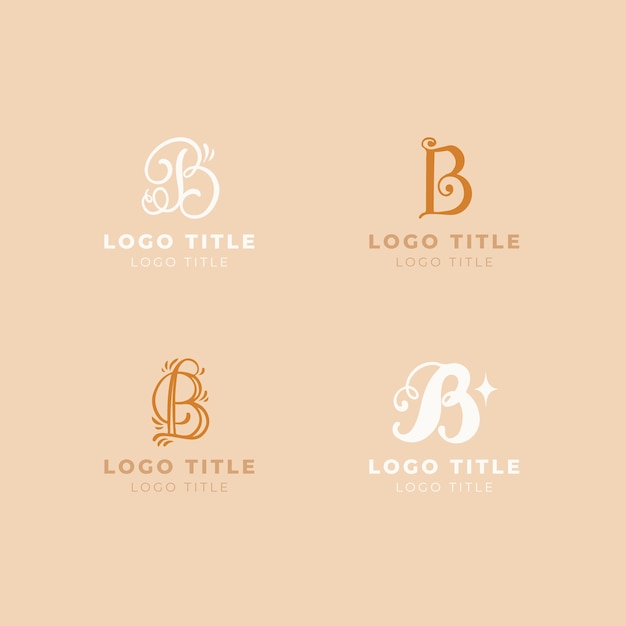 Vector gratuito plantilla de logotipo de letra b dibujada a mano