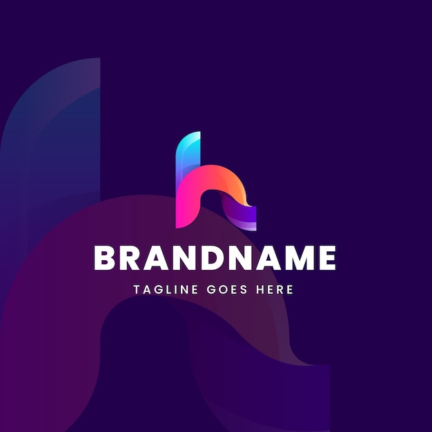 Plantilla de logotipo de letra h degradado