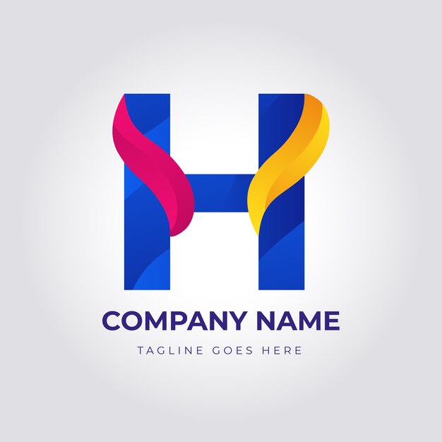 Plantilla de logotipo de letra h degradado