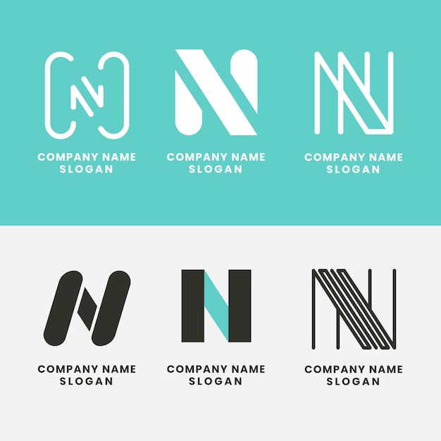 Plantilla de logotipo de letra n de diseño plano