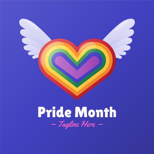 Plantilla de logotipo lgbt del mes del orgullo degradado