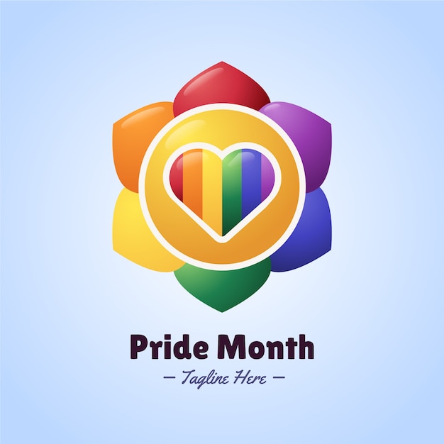 Plantilla de logotipo lgbt del mes del orgullo degradado