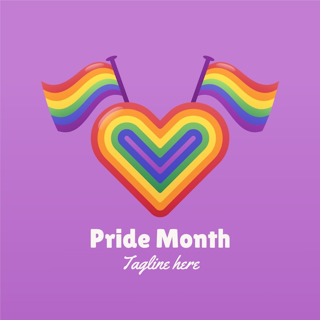 Plantilla de logotipo lgbt del mes del orgullo degradado