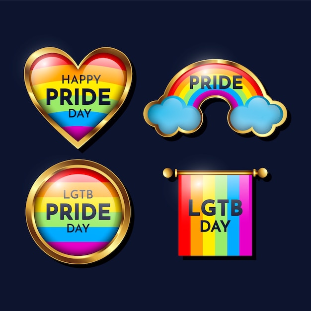 Vector gratuito plantilla de logotipo lgbt del mes del orgullo degradado