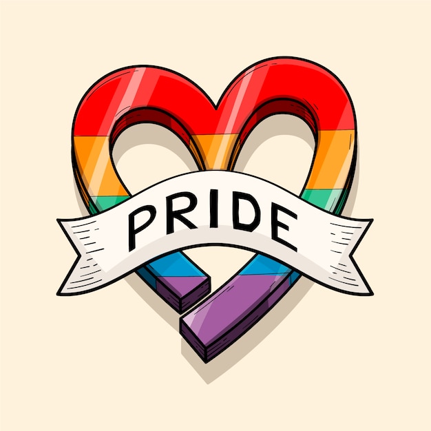 Plantilla de logotipo lgbt del mes del orgullo dibujado a mano