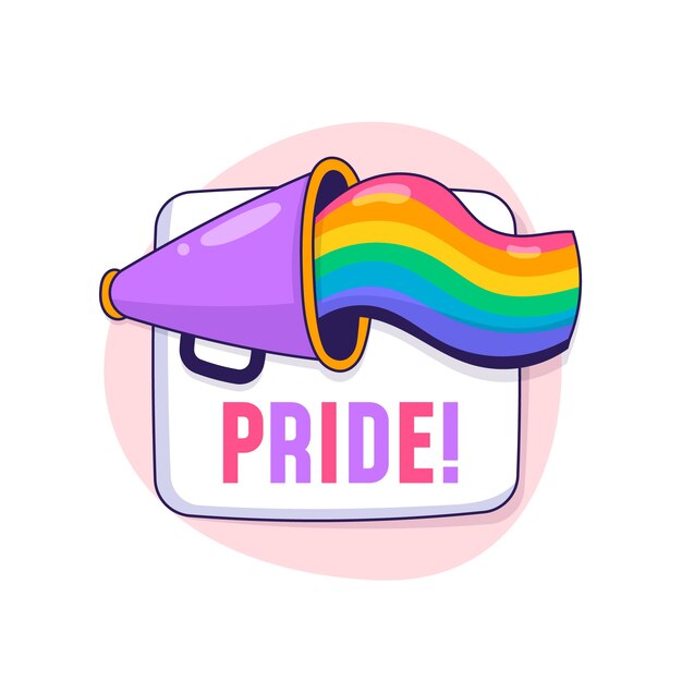 Plantilla de logotipo lgbt del mes del orgullo dibujado a mano
