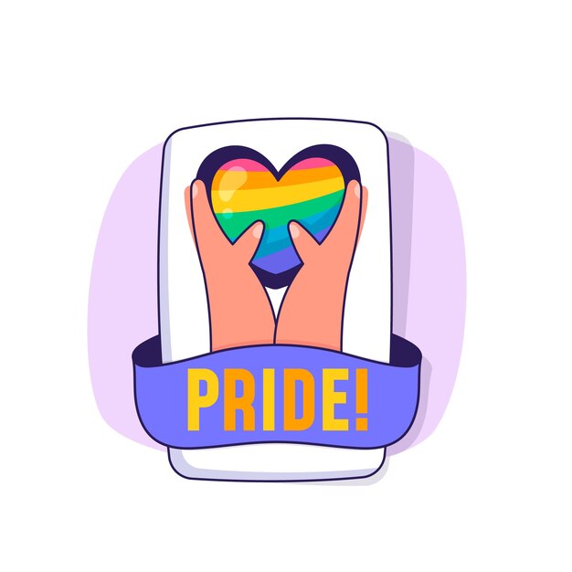 Plantilla de logotipo lgbt del mes del orgullo dibujado a mano