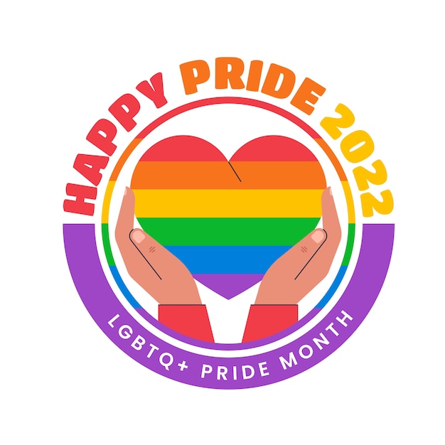 Plantilla de logotipo lgbt del mes del orgullo plano