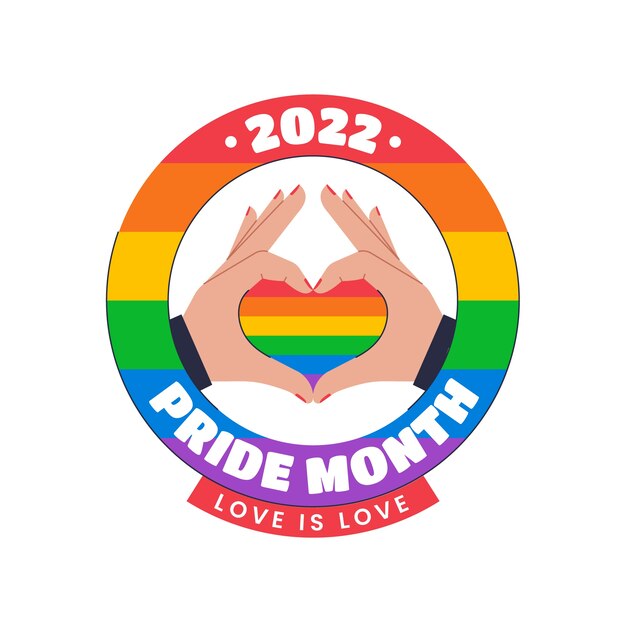 Plantilla de logotipo lgbt del mes del orgullo plano