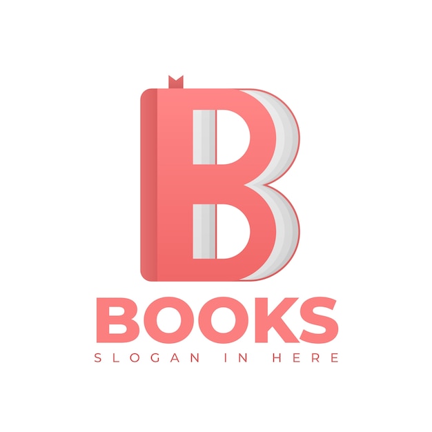Plantilla de logotipo de librería degradado