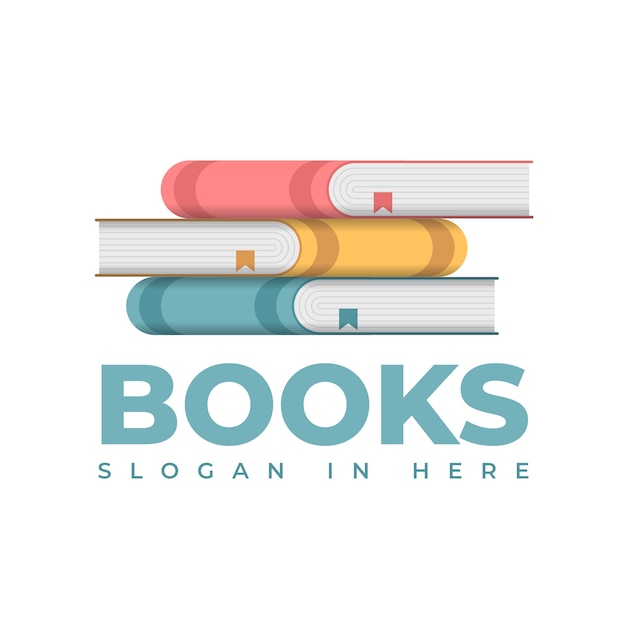 Plantilla de logotipo de librería degradado
