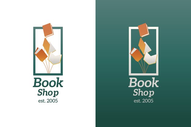 Plantilla de logotipo de librería degradado