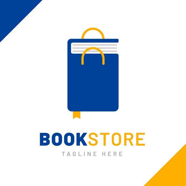 Plantilla de logotipo de librería de diseño plano