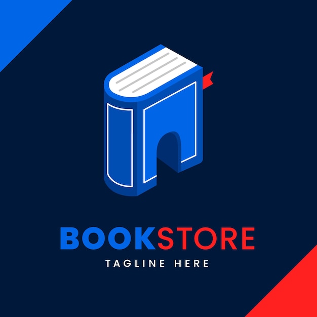 Vector gratuito plantilla de logotipo de librería de diseño plano