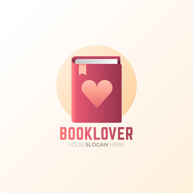 Plantilla de logotipo de libro degradado creativo
