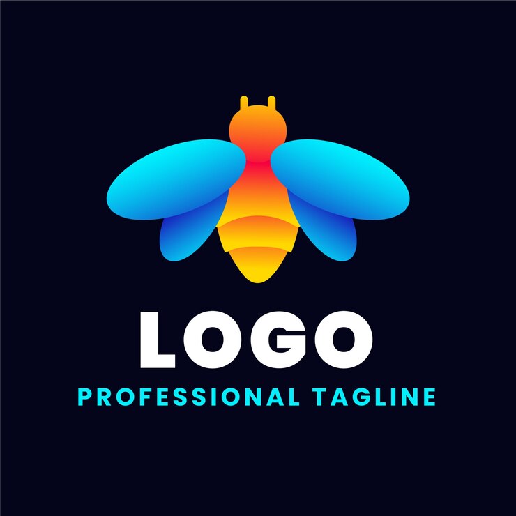 Vector gratuito plantilla de logotipo de luciérnaga de color degradado