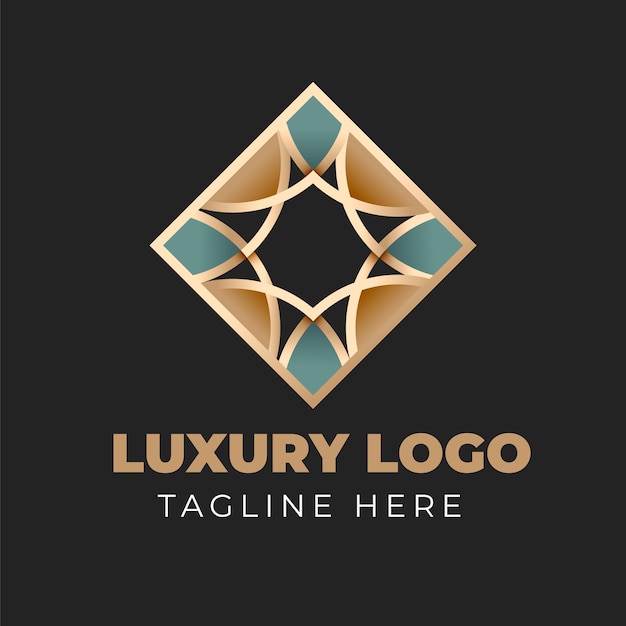 Vector gratuito plantilla de logotipo de lujo degradado