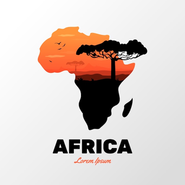 Plantilla de logotipo de mapa de África