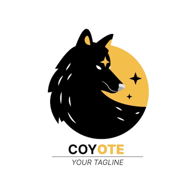 Vector gratuito plantilla de logotipo de marca coyote