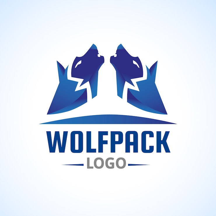 Vector gratuito plantilla de logotipo de marca wolfpack