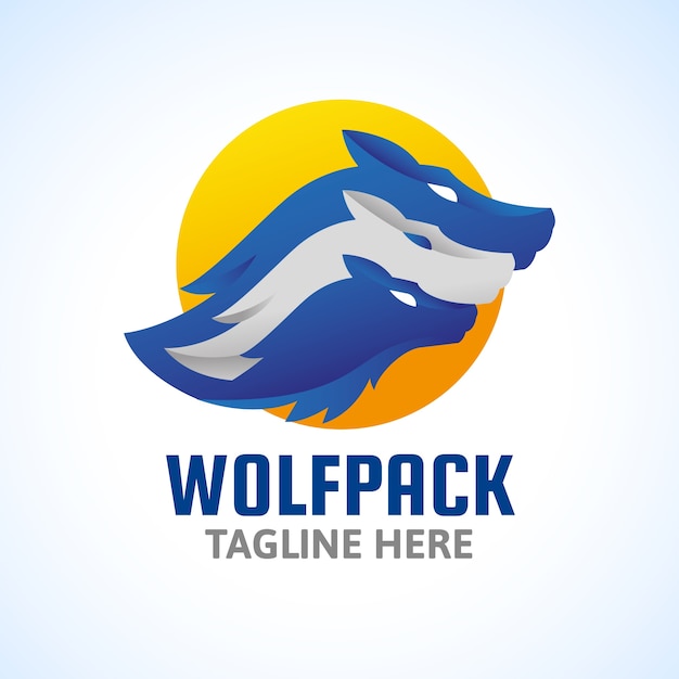 Vector gratuito plantilla de logotipo de marca wolfpack