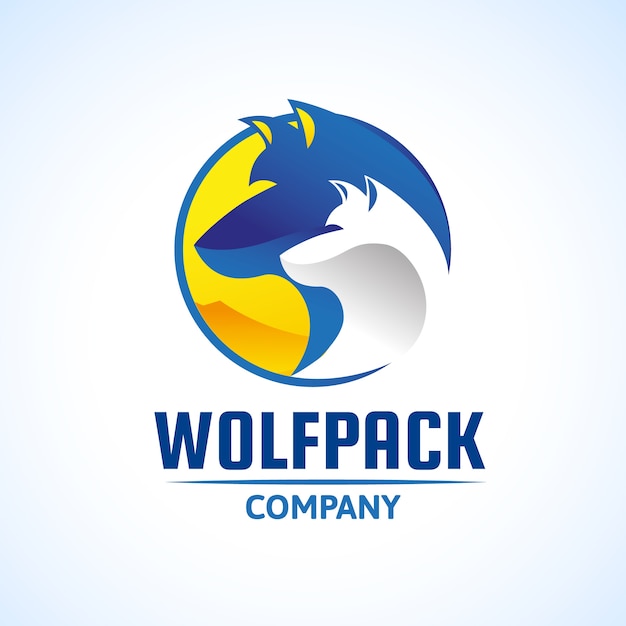 Vector gratuito plantilla de logotipo de marca wolfpack