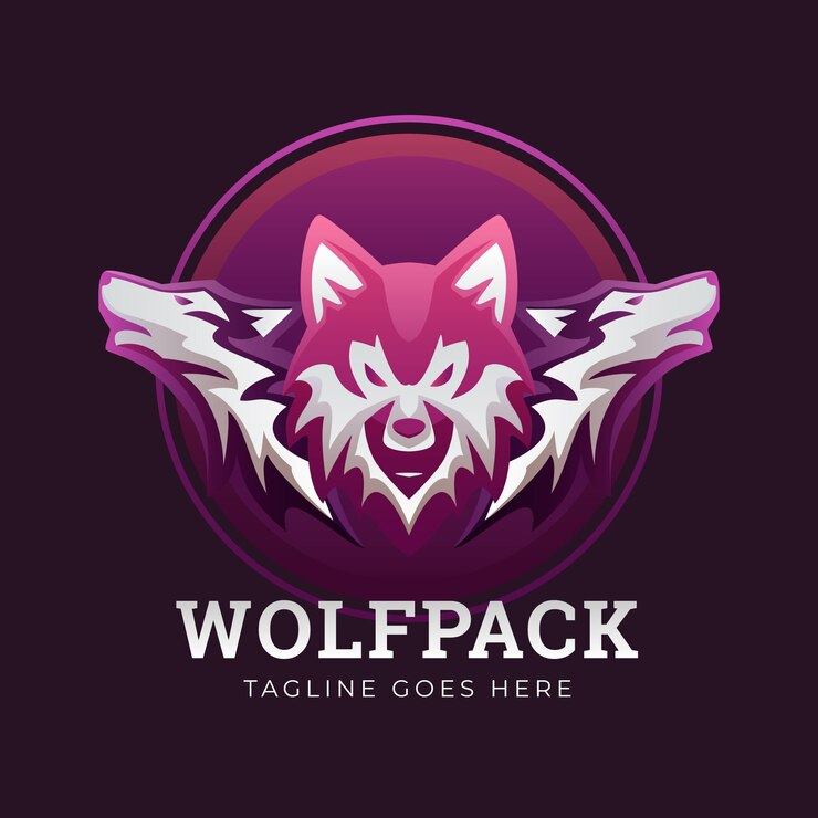 Vector gratuito plantilla de logotipo de marca wolfpack