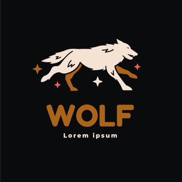 Vector gratuito plantilla de logotipo de marca wolfpack