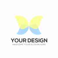 Vector gratuito plantilla de logotipo de mariposa de diseño vectorial