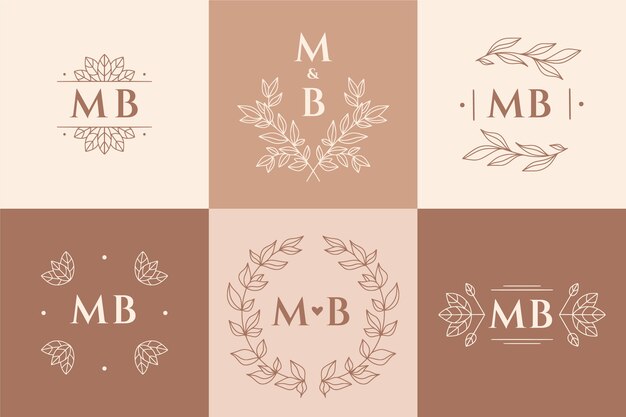 Plantilla de logotipo mb dibujado a mano