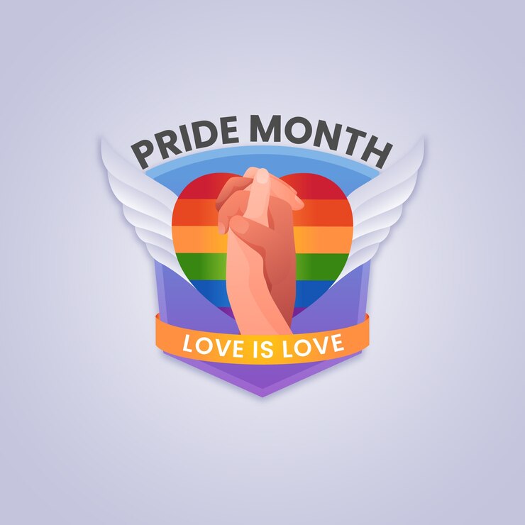 Vector gratuito plantilla de logotipo de mes de orgullo lgbt degradado