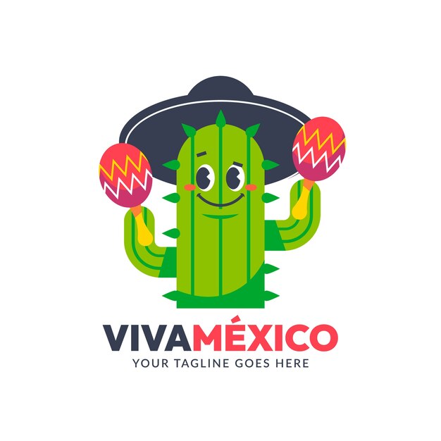 Plantilla de logotipo de méxico de diseño plano