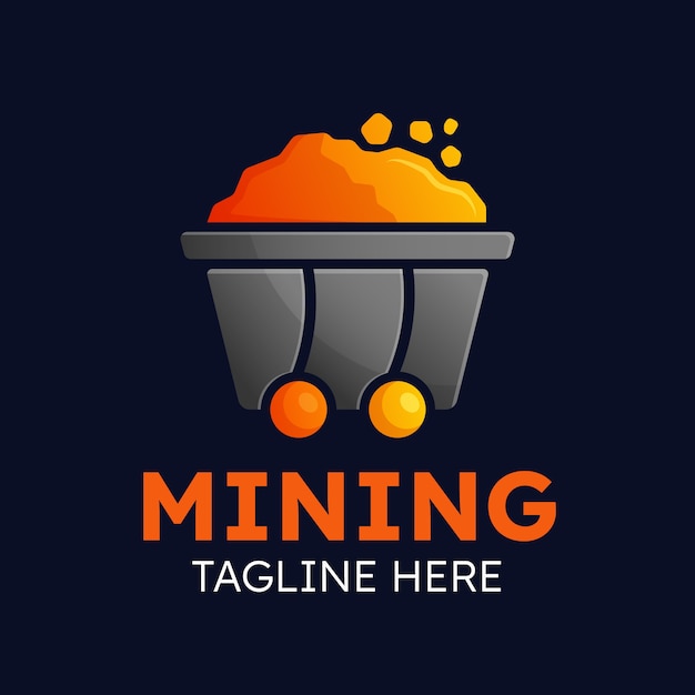 Vector gratuito plantilla de logotipo de minería de gradiente