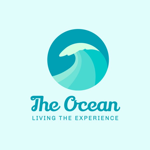 plantilla de logotipo minimalista del océano dibujada a mano